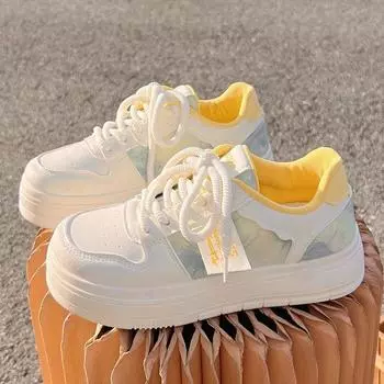 Milk fufu platform white shoes women s 2025 new spring wear-resistant students versatile niche board shoes casual sports shoes 35