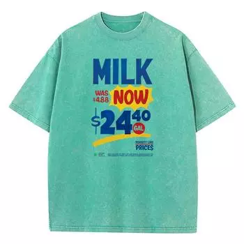 Milk Now Advertising Posters Printingboy Tee Shirt Lovely Pattern T Shirt Outdoor Chic T Shirts Short Sleeved S