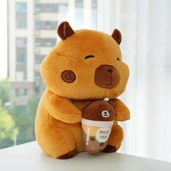 Milk Tea Capybara Doll Kapibala Plush Toys Creative Pig Doll Pillow Exchange Doll 42cm