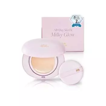 Milk Touch Milk Touch All Day Skin Fit Milky Glow Cushion 03 Натуральный бежевый SPF50+ PA++++ Увлажняющая сетчатая основа для светлой кожи