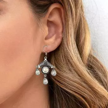 Серебряные серьги-унисекс для женщин с драгоценным камнем Milkey Fire Opal 1,5 дюйма