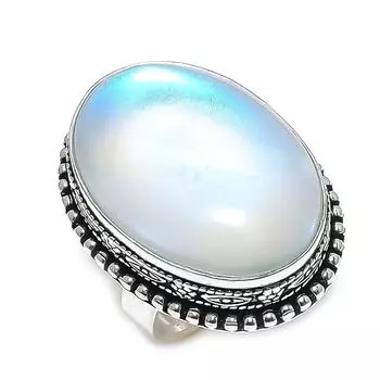 Milky Opal Ethnic 925 Sterling Silver Jewelry Ring Size 8 q7Q68
