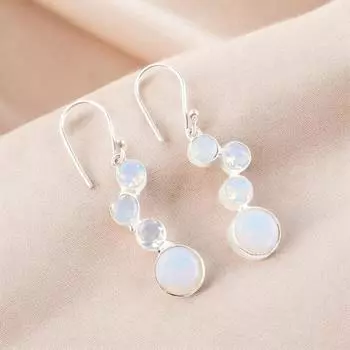 Milky Opal Gemstone 925 Sterling Silver Handmade Jewelry Bezel Set Earrings 2 EE-161-16