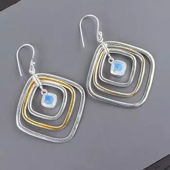 Milky Opal Gemstone 925 Sterling Silver Handmade Jewelry Women Earrings 2.44 EE-70-17