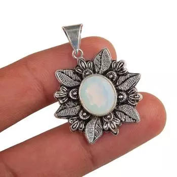 Milky Opal Gemstone 925 Sterling Silver Jewelry Handmade Statement Pendant1.59 CP-14-8