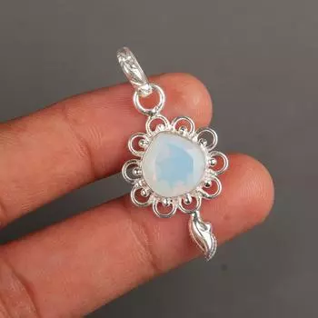 Milky Opal Gemstone 925 Sterling Silver Jewelry Handmade Pendant 1.80 For Her PP-4-14