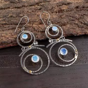 Milky Opal Gemstone 925 Sterling Silver Jewelry Handmade Statement Earrings2.86 EE-76-14