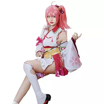 [milky time] Hololive Мико Сакура косплей хеллоуин японская одежда кимоно дева храма