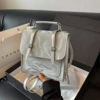 Millay 2024, новый однотонный рюкзак с простой текстурой, корейское издание, модный и универсальный рюкзак большой вместимости