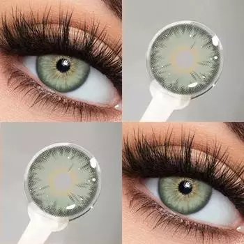 MILLCREEK 2 шт. цветные контактные линзы синие/зеленые/коричневые/серые контактные линзы с радужной оболочкой 14,0 мм по рецепту 0 зелёный