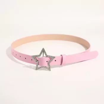 Millennial Dopamine Hot Girl Style Pink Belt for Women with Jeans New Summer Trendy Star Belt Design 103CM розовый