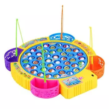 Миллиард Рыболовная Игра Круглая Рыбалка Рыбалка Электрическая Игрушка Играть Детям День Рождения Рождественский Подарок Случайный Цвет