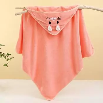 Милое банное полотенце для младенца, мягкое впитывающее полотенце, пеленка для новорожденного, детские одеяла для девочек и мальчиков 1PCS оранжевый