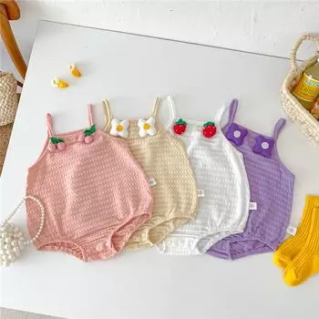 Милое детское боди, милый комбинезон без рукавов для маленьких девочек, одежда для малышей 66