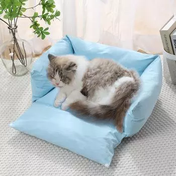 Милое гнездо для домашних животных, утолщенное полотно из чистого хлопка, полностью съемное и моющееся, гнездо для дивана, двойное назначение, гнездо для маленькой собаки, гнездо для кошки S