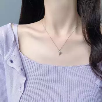 Милое и изысканное ожерелье с фламинго, украшенное бриллиантами, цепочка на ключицу, нишевый дизайн, студенческие украшения, женское корейское