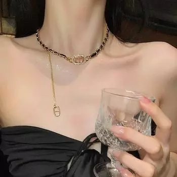 Милое и классное ожерелье с буквами в стиле Spice Girl, женское, легкое, роскошное, нишевое, дизайн, цепочка на ключицу, премиальное ожерелье-чокер Sense, воротник