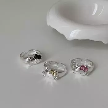Милое и милое металлическое кольцо с изображением кошки, женское нишевое дизайнерское чувство, элегантная индивидуальность, модное универсальное кольцо