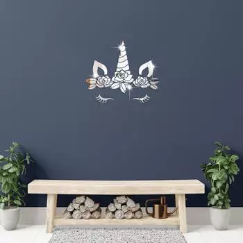 Милое и теплое животное зеркало акриловая настенная наклейка украшение стены самоклеящаяся наклейка для гостиной фоновая наклейка