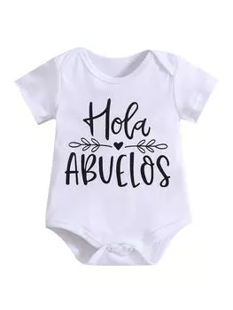 Милое и удобное детское боди с буквенным узором, забавное и милое, идеально подходит для детского комплекта для мальчиков и девочек! 0-3m белый