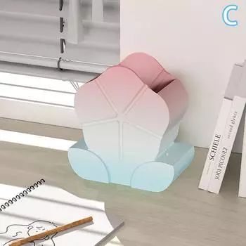 Милое Карамельное Пудинговое Желе Лотос Ведро для Хранения Кистей для Макияжа Многофункциональное Большая Вместимость Настольное Украшение Креативная Подставка для Ручек 10.5*5*11cm