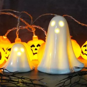 Милое керамическое светящееся привидение, белая скульптура привидения, подходит для дома, Хэллоуина, вечеринки, украшения стола One Size белый