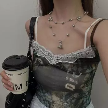 Милое классное черное ожерелье с крестом, тяжелая промышленность, готический панк, многослойное колье, многослойное, винтажное, подвесное, универсальная цепочка на ключицу