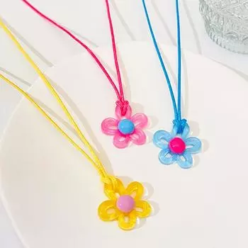 Милое красочное цветочное ожерелье с подвеской для женщин, креативный темперамент, колье на ключицу, ювелирные аксессуары Harajuku розы красного