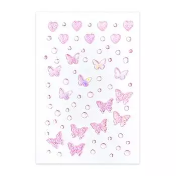 Милое лицо ювелирные украшения 3D бабочка бриллиантовый жемчуг безопасные ногти волосы аксессуары фестиваль макияж для лица белый