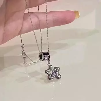 Милое маленькое талиевое звездное ожерелье Ins Style кулон цепочка простые ювелирные изделия one size