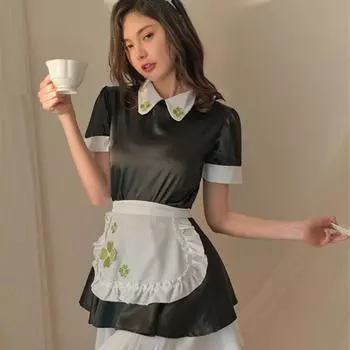 Милое милое кружевное платье кавайи в стиле Лолиты, сексуальное платье горничной на Хэллоуин, костюм для косплея в стиле аниме, сорочка с воротником, униформа, костюм XS