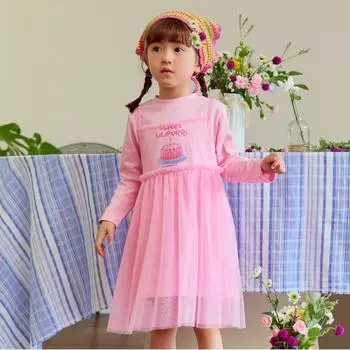 Милое многослойное платье Lilypuri розового цвета Pink/140