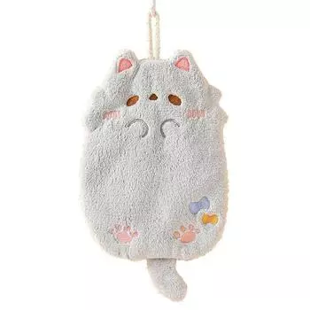 Милое мультяшное полотенце Тануки, коралловый бархат, волосы не теряются, плотная ткань, впитывающие полотенца для кухни и ванной серый