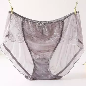 Милое нижнее белье больших размеров с треугольными чашечками, женские кружевные трусы, прозрачные сексуальные трусы с оборками и высокой талией L чёрный
