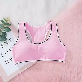 Милое нижнее белье с принтом для девочек, бюстгальтер, жилет, детское нижнее белье, спортивные трусы one size белый