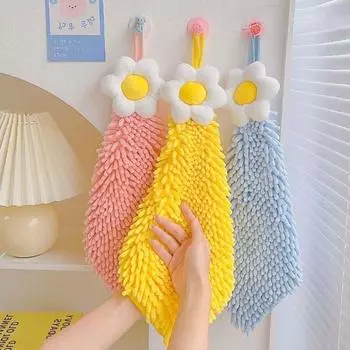 Милое очень толстое полотенце для рук, подвесное полотенце, впитывающее безворсовое кухонное полотенце для рук, утолщенный и увеличенный шарик для полотенца для рук, супертолстый, быстрый 40x16cm синий