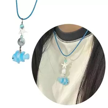 Милое ожерелье из бисера в виде рыбы-клоуна, ювелирное изделие, уникальное ожерелье из бисера с подвеской в виде рыбы-клоуна для любителей моды оранжевый