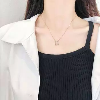 Милое ожерелье из циркония с милым кроликом для женщин с цепочкой на ключицу для студентов