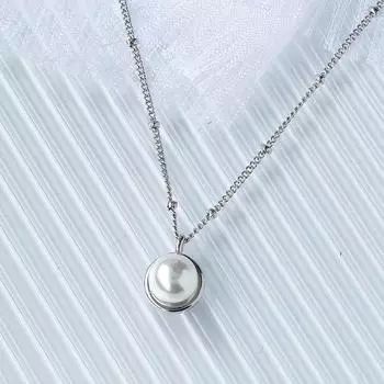 Милое ожерелье из искусственного жемчуга с бусинами, женское, легкое, роскошное, нишевое, дизайн, штабелируемая, из нержавеющей стали, цепочка на ключицу, подвеска для поездок на работу