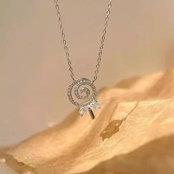 Милое ожерелье-леденец в виде банта, полное бриллиантовых конфет, новая цепочка на ключицу