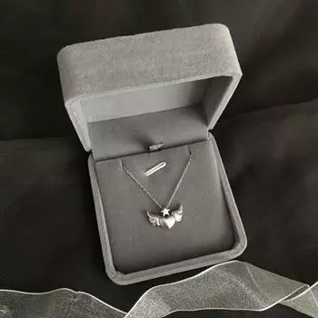 Милое ожерелье, подвеска Angel Love, матовое, атмосферное, высококачественная текстура, цепочка на ключицу, подростковый тренд