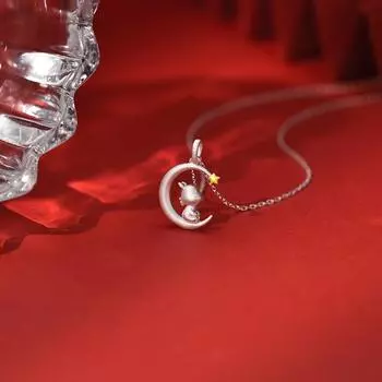 Милое ожерелье с драконом, наблюдающим за Луной, шикарный подарок премиум-класса, роскошная цепочка для ошейника