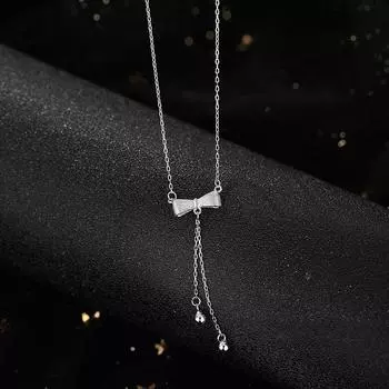 Милое ожерелье с кисточками и бантом, женское универсальное легкое роскошное платье, темпераментная цепочка для воротника