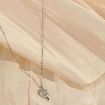 Милое ожерелье с кулоном в виде улыбающегося лица в виде эскимо, инкрустированное ракушками, бриллиантовая цепочка для ключицы, джентльменское мороженое, новый стиль