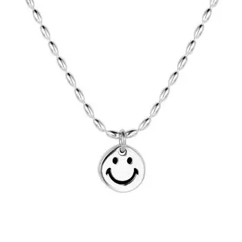 Милое ожерелье с кулоном в виде улыбающегося лица, нишевое, высококлассное, милое и классное, женское, ключичное, трендовое
