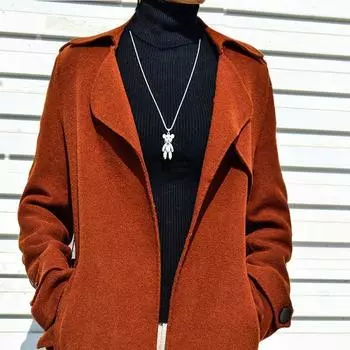 Милое ожерелье с медведем, женское, универсальное, хип-хоп, холодный ветер, не выцветает, цепочка для свитера, длинная бижутерия