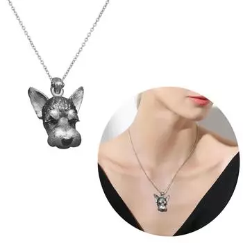 Милое ожерелье с подвеской в виде собаки, милые крутые открытые кольца, металлический чокер, элегантное ожерелье с цепочкой на ключицу, ювелирные изделия для женщин 1