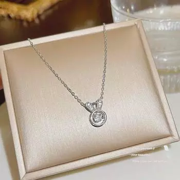 Милое ожерелье с подвеской в виде кролика, индивидуальный дизайн, изысканный кулон, милая маленькая цепочка для ключицы с ароматом для девочки