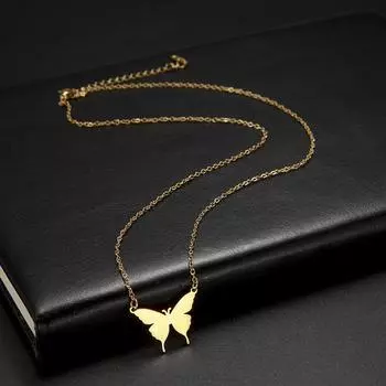 Милое ожерелье в виде бабочки для женщин, подвески, чокер, вечерние украшения из нержавеющей стали, подарок