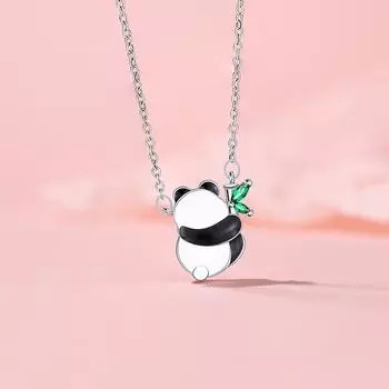 Милое ожерелье в виде панды для девочек, которые могут носить цепочку на ключицу из нержавеющей стали